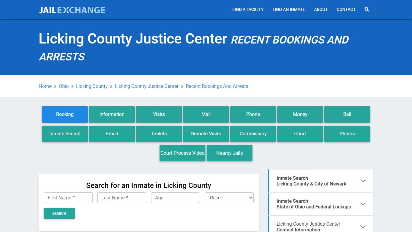 Licking County Justice Center Recent Bookings And Arrests - Jail Exchange